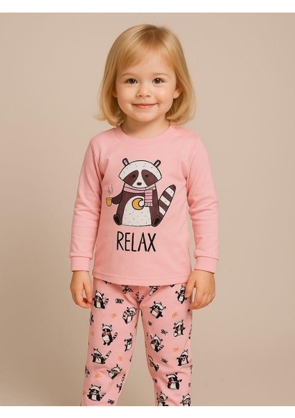 Kız Çocuk Pamuklu Hayvan Baskılı Pijama Takımı fırsatları