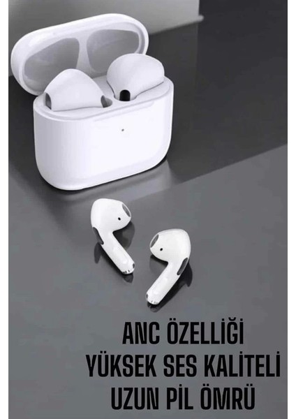 Beyaz Yeni Nesil Pro Bluetooth Kulaklık Yüksek Ses Kaliteli Anc Özelliği