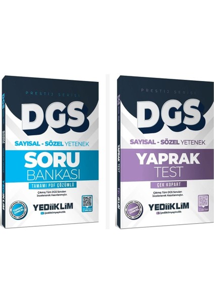 Dgs Prestij Çözümlü Soru Bankası ve Yaprak Test Seti 2 Kitap Yedi