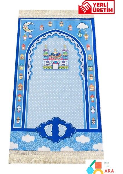 Büyük Boy 45X90 Kız Erkek Çocuk Namaza Ilk Adım Çocuk Seccade Eğlenceli Dekoratif Namazlık fiyatları