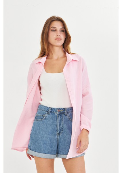 Müslin Kumaş Kadın Rahat Kesim, Oversize, Salaş Gömlek indirimleri