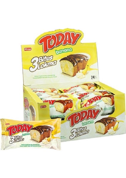 Today 3 Bites Muzlu Kek 40 gr 24 Adet Kakao Kaplamalı Lezzetli Atıştırmalık