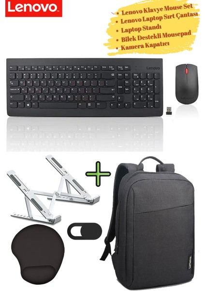 GX30Z91076 510 Klavye Mouse Set Laptop Sırt Çantası, Mousepad, Kamera Kapatıcı, Laptop Standı
