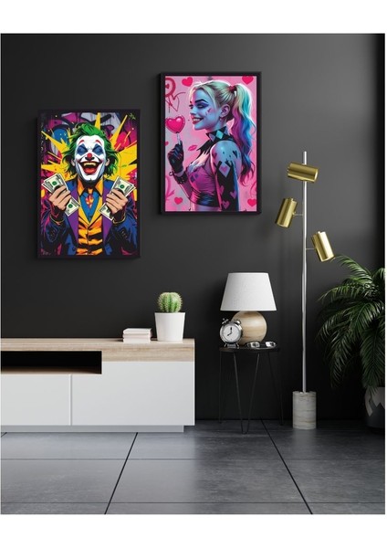 Joker & Harley Quinn Pop Art 2’li Mdf Uv Baskı Tablo Seti fiyatları
