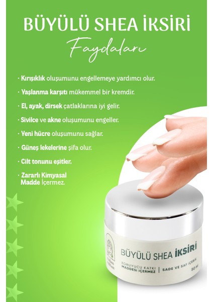 | Büyülü Shea Kremi, El Yüz Vücut Bakım Kremi, Original Shea Butter, Yüksek Onarıcı Krem (50 ml)