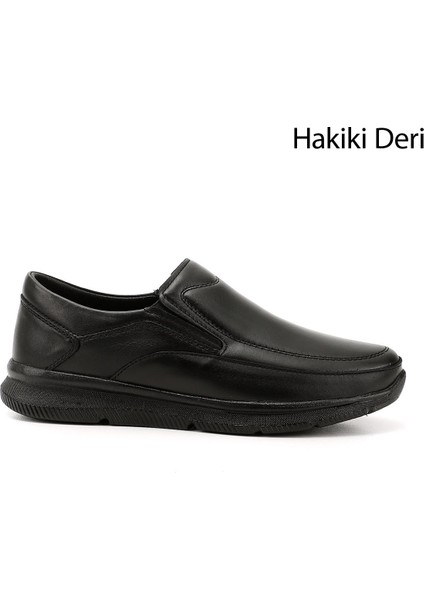 Erkek Siyah Hakiki Deri Comfort Ayakkabı