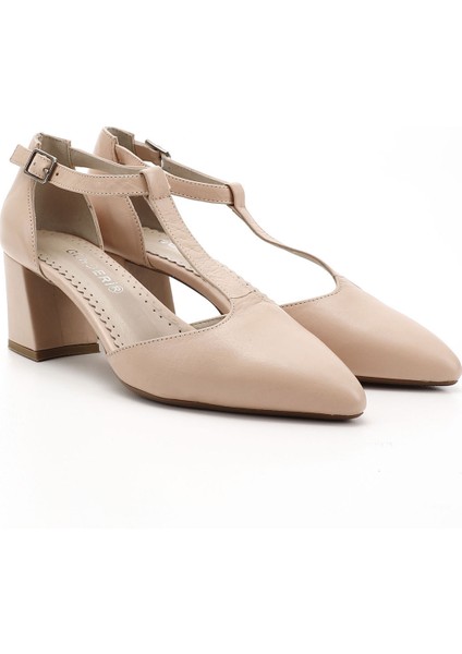 Kadın Bilekten Bağlı Orta Topuklu Hakiki Deri Ayakkabı modelleri