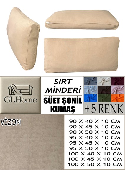Süet Detaylı Angora Kumaş 2 Adet Sırt Minderi Kılıfı