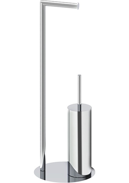 Ayaklı Tuvalet Kağıtlık + Fırçalık - Krom