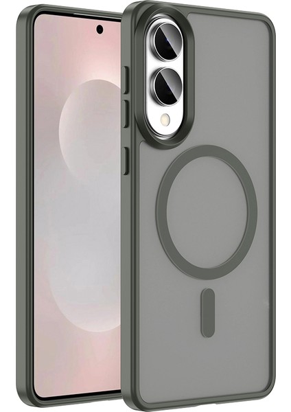 Samsung Galaxy S25 Edge Kılıf M-Safe Şarj Özellikli Mat Arka Yüzey Prl Sio Kapak - Gri