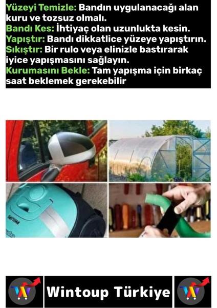 Uzun Ömürlü Su Nem Küfe Dayanıklı Çok Amaçlı Beyaz Montaj Onarım Tamir Bantı 48 mm x 10 Metre 5 Adet fırsatları