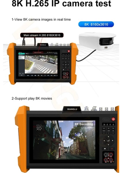 H.265 Işlemcili 7 Inç Cctv Teste Sfp Optik Modül Ahd Cvı Tvı Sdı Ip Kamera Test Cihazı Ipc Test modelleri