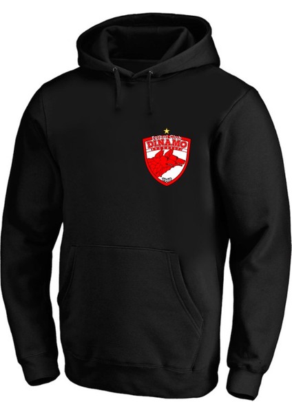 Küçük Logolu Dinamo București 1948 Kulüp Büyük Logo Baskılı Pamuklu Hoodie Sweatshirt