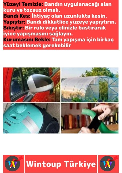 Uzun Ömürlü Su Nem Küfe Dayanıklı Çok Amaçlı Kırmızı Montaj Onarım Tamir Bantı 48 MMX10 Metre 5 Adet fırsatları