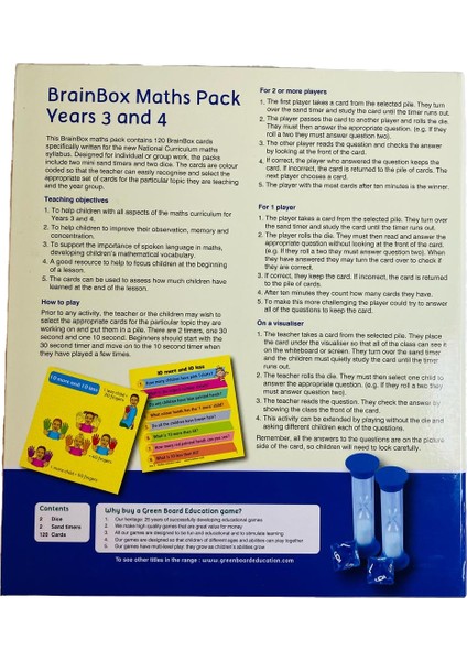 BrainBox Matematik Paketi 3-4 (Maths Pack Years 3 and 4) - İngilizce fırsatları