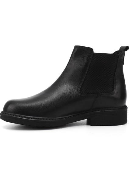 Kadın Siyah Floter Kauçuk Taban Hakiki Deri Chelsea Bot modelleri