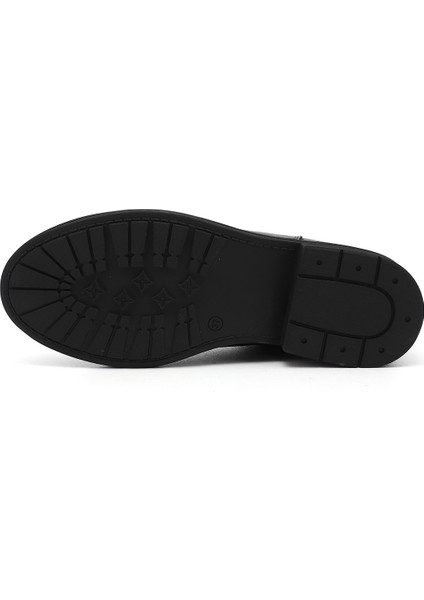 Kadın Siyah Floter Kauçuk Taban Hakiki Deri Chelsea Bot fırsatları