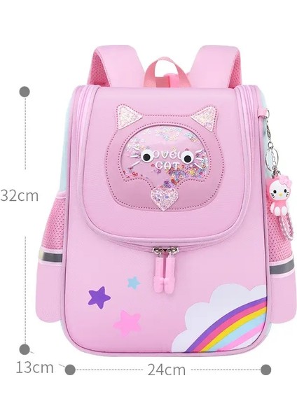 Çocuklar Çocuklar Için Okul Çantaları Kızlar Sevimli Kitap Çantası Pembe Okul Çantası Ilköğretim Öğrenci Küçük Sırt Çantası Kız Anaokulu Sırt Çantası Renk: Pembe Kedi (Yurt Dışından)
