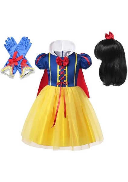 Kar Beyazı Prenses Elbise Çocuk Kız Kostüm Cape Meapeen Cadılar Karnaval Doğum Günü Partisi Cosplay Çocuk Giyim Renk: Elbise Suit4/çocuk Boyutu: 2y (Boyut 100) (Yurt Dışından)