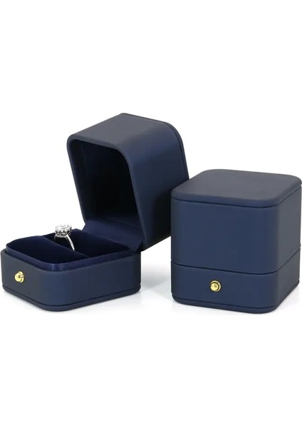 Vintage Çift Yuvalar Düğün Teklif Nişanı Yüzük Kutusu Hediye Organizatör Depolama Pu Deri Ambalaj Kılıfı Renk: Kırmızı Çıkar Halkalar (Yurt Dışından)