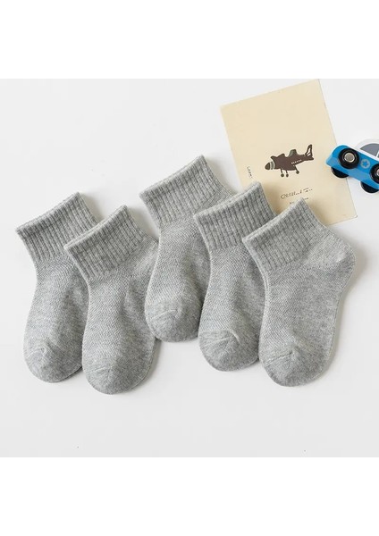 5 Çift/lot Yaz Yeni Çocuklar Pamuk Çoraplar Moda Mesh Siyah Beyaz Gri 1-12 Yaş Için Çocuklar Genç Öğrenci Kız Boy Boy Socks Renk: Gri/boyut: M (3-5 Yıl) (Yurt Dışından)