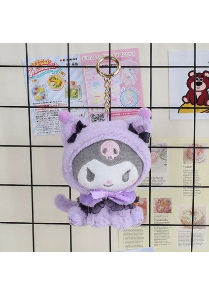 Sanrio Peluş Keychain Hello Kitty Kawaii Kuromi Karikatür Anahtar Zincir Kolye Melody Cinnamoroll Pochacco Sırt Çantası Dekorasyon Hediyeleri Renk: Kuromi (Yurt Dışından)