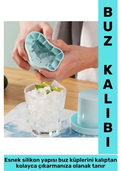 Bpa Free Hijyenik Içecek Kokteyl Yer Tasarruf Sağlayan Pratik Dayanıklı Esnek Silikon Küp Buz Kalıbı