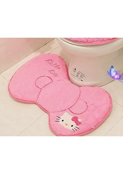 Sanrio Anime Hello Kitty Tuvalet Koltuk Yastığı Üç Parça Set Tuvaletler Evrensel Kış Evi Peluş Tuvalet Koltuk Kapağı Hediye Renk: 3 (Yurt Dışından)