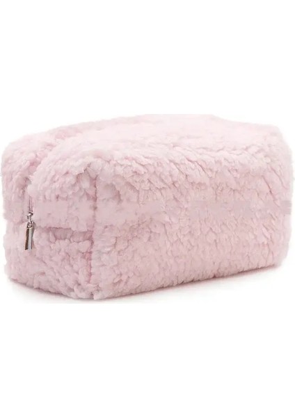 Lambswool Küçük Kozmetik Çanta Sevimli Peluş Makyaj Organizatör Koşusu Kawaii Kalem Kılıfları Seyahat Para Çantası Ev Depolama Rengi: Pembe-Plush (Yurt Dışından)