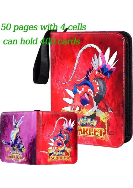 ★ Fd Pokemones Albüm Bağlayıcı Fotokard Pu Fermuar Fotoğraf Albüm Albüm Carte Tutucu Oyuncaklar Klasör Mektupları Pokemones Kartları Kartları: 4 Cep 50 Sayfa (Yurt Dışından)