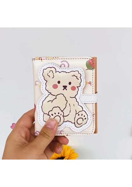 Karikatür Pu Çanta Cüzdan Güzel Küçük Ayı Madeni Para Cüzdan Basit ve Taşınabilir Üç Kat Öğrenci Mini Kart Çantası Doğum Günü Hediye Rengi: D (Yurt Dışından)