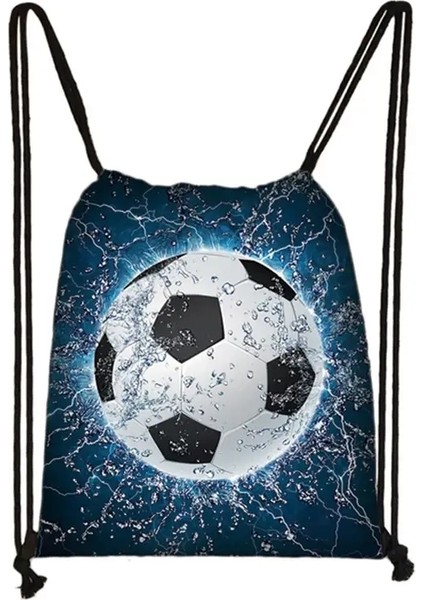 Serin Footbally / Futbol Baskı Drawstring Çanta Erkek Moda Depolama Çantası Teenger Boy Rahat Sırt Çantası Seyahat Çantaları Kitap Çantası Hediye Renk: SKDFOOT04 (Yurt Dışından)
