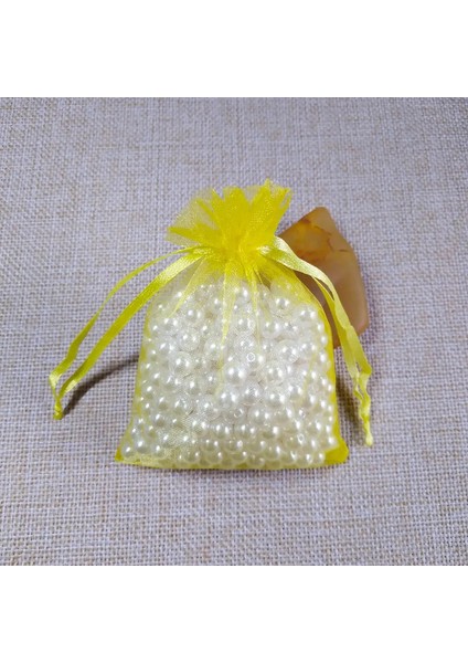 50PC/LOT 5x7 7x9 9X12 10X15CM Organze Mücevher Ambalaj Çantaları Düğün Noel Doğum Günü Hediye Çantası Poşeti Renk: Sarı/boyut: 5X7CM (Yurt Dışından)