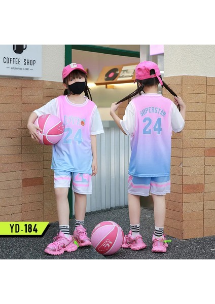 Basketbol Forması Takımı Eğitim Tekdüze Hızlı Kuruyan Moda Konforlu Erkek Kız Gömlek Sports Giyim Trackolor: 184-SKY Mavi/Boyutu: Boyut 16 (90-100CM) (Yurt Dışından)