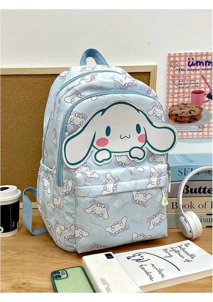 Anime Sanrio Peluş Oyuncak Cinnamoroll Sırt Çantası Çocuk Boy Boy Siyah Blue Schoolbag Kawaii Öğrenci Okul Çantası Bilgisayar Büyük Hediye Kilo: 2 (Yurt Dışından)