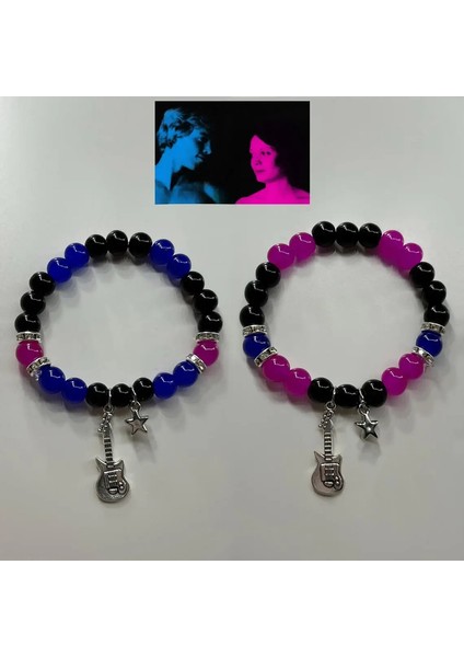 2pcs/set Moda Çifti Boncuk Bilezik Tv Kız Eşleşen Bilezikler Gerçekten Albüm Ilham Kaynağı Bilezik Arkadaşları Mücevher Hediyesi Renk: 5616001 (Yurt Dışından)