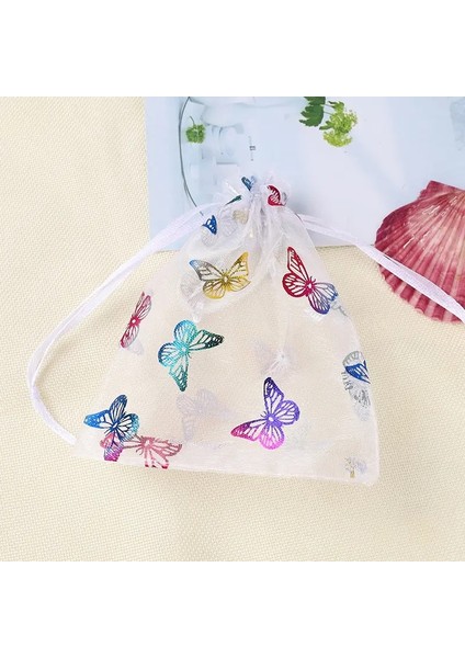 100 Pcs Organza Drawstring Hediye Torbaları Organze Kesesi Takı Düğün Bebek Duşu Sevgililer Gündüzü: Beyaz/hediye Kutusu Boyutu: 7X9CM (Yurt Dışından)
