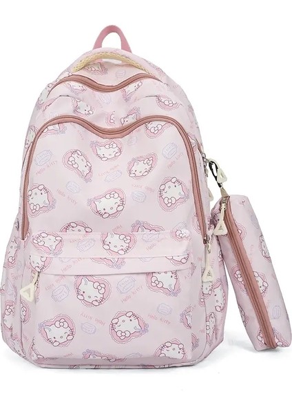 Hello Kitty Sanrio Sırt Çantası ile Kalem Çantası Cinnamoroll Kuromi Anime Büyük Kapasiteli Okul Çantası Çocuk Kız Seyahat Gidip Knapsackcolor: Melody (Yurt Dışından)