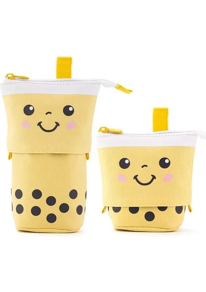 Kalem Sahibi Organizatör Pensil Kasası Sevimli Ayarlanabilir Kadife Kalem Çantası Pu Fermuar Kawaii Kırtasiye Alet Depolama Okul Malzemeleri Renk: Yüz Sarı (Yurt Dışından)