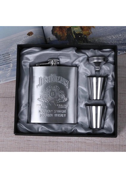 8oz Dış Mekan Taşınabilir Cep Kalça Şişesi Paslanmaz Çelik Şişesi Içecek Alkol Konteyner Hediye Kutusu Votka Içme Şişesi Araçları Renk: C (Yurt Dışından)