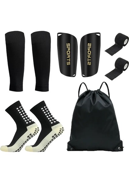 5pcs Set Gençler Futbol Çantası Futbol Çoraplar Kavrama Erkekler Spor Socks Futbol Bacak Kapağı Shin Pads Futbol Antrenmanı Shank Bandagcolor: Beyaz (Yurt Dışından)