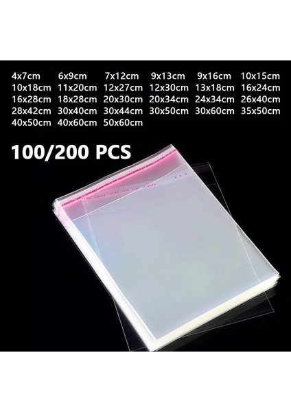 100PCS Giysiler Gömlek Şeffaf Kendinden Sizleme Yapışkan OPlastik Torbalar Mücevher Paketleme Perakende Ekran Ambalaj Boyutu: Hava Havalandırma/renk: 10X15CM (200PCS) (Yurt Dışından)