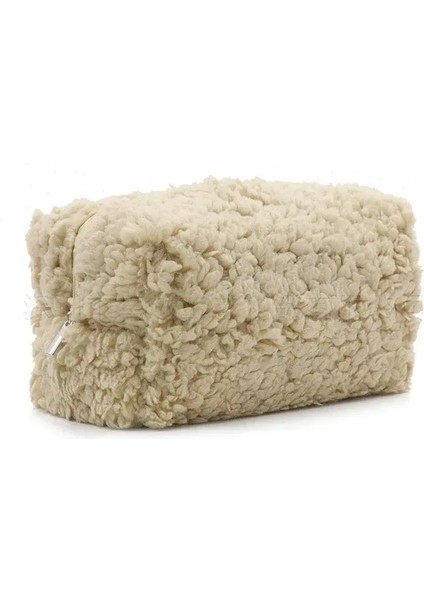 Lambswool Küçük Kozmetik Çanta Sevimli Peluş Makyaj Organizatör Çantası Kawaii Kalem Kılıf Çantaları Seyahat Para Çantası Ev Depolama Renk: Khaki-Plush (Yurt Dışından)