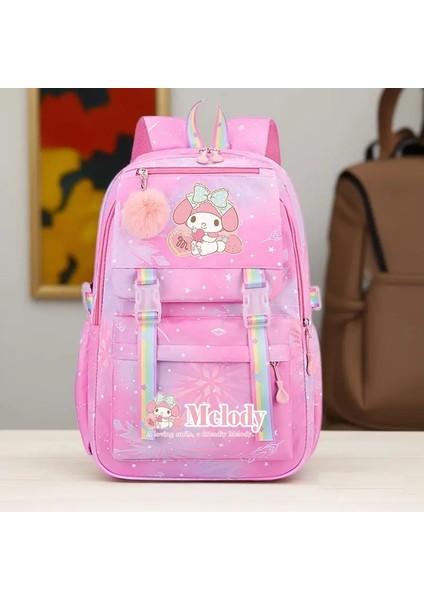 Peluş Kolye ile Hello Kitty Sırt Çantası, Kuromi Sevimli Çok Bölümlü Gün Paketi, Hafif Katlanabilir, Günlük Işe Gidme Rengi Için Ideal: C-My Melody (Yurt Dışından)