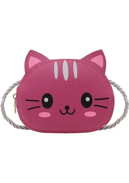 Sevimli Tasarım Çocuklar Küçük Kedi Omuz Çantaları Güzel Bebek Bebek Para Çantası Erkek Çocuklar Crossbody Bag Çanta Prenses Aksesuarları Renk: Gül Kırmızı (Yurt Dışından)