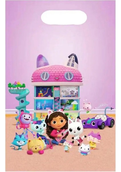 10/20/30/40/50PCS Karikatür Gabby Dollhouse Doğum Günü Partisi Çantası Çocukların Dönüş Çantası Şeker Çantası Bebek Duş Malzemeleri Renk: Style-B/kapasite: 20PCS (Yurt Dışından)
