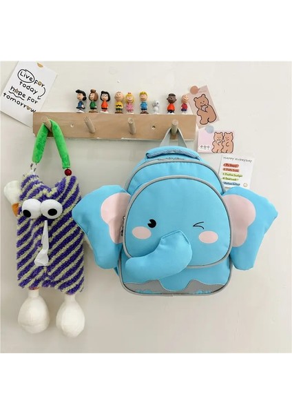 Yeni Çocuk Okulu Çantası Sevimli Fil Bebek Hafif Sırt Çantası Kişiselleştirilmiş Nakış Özelleştirilmiş Tuval Çantası Renk: Sky Mavisi/boyut: Özel Ad (Yurt Dışından)