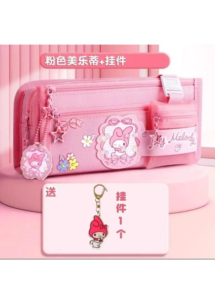 Karikatür Kuromi My Melody Cinnamoroll Kawaii Pencil Case Karikatür Karakter Karakter Kılıfı Büyük Kapasiteli Öğrenci Öğrenme Istasyonculuk: Melodim (Yurt Dışından)