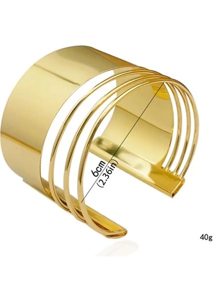 Kadınlar Için Manşet Bileklik Bilezik Açık Geniş Tel Bilezikler Altın Renkli Bilek Manşet Sargısı Sargılı Renk: Gd1 (Yurt Dışından)