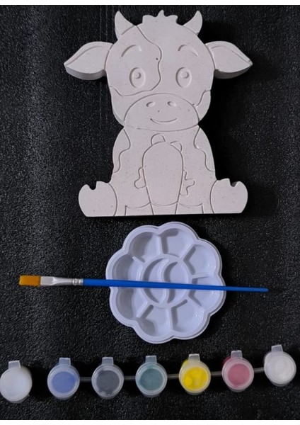 Biblo/beton Tozu/boyanabilir Ham Obje/inek Figür Boyama Seti